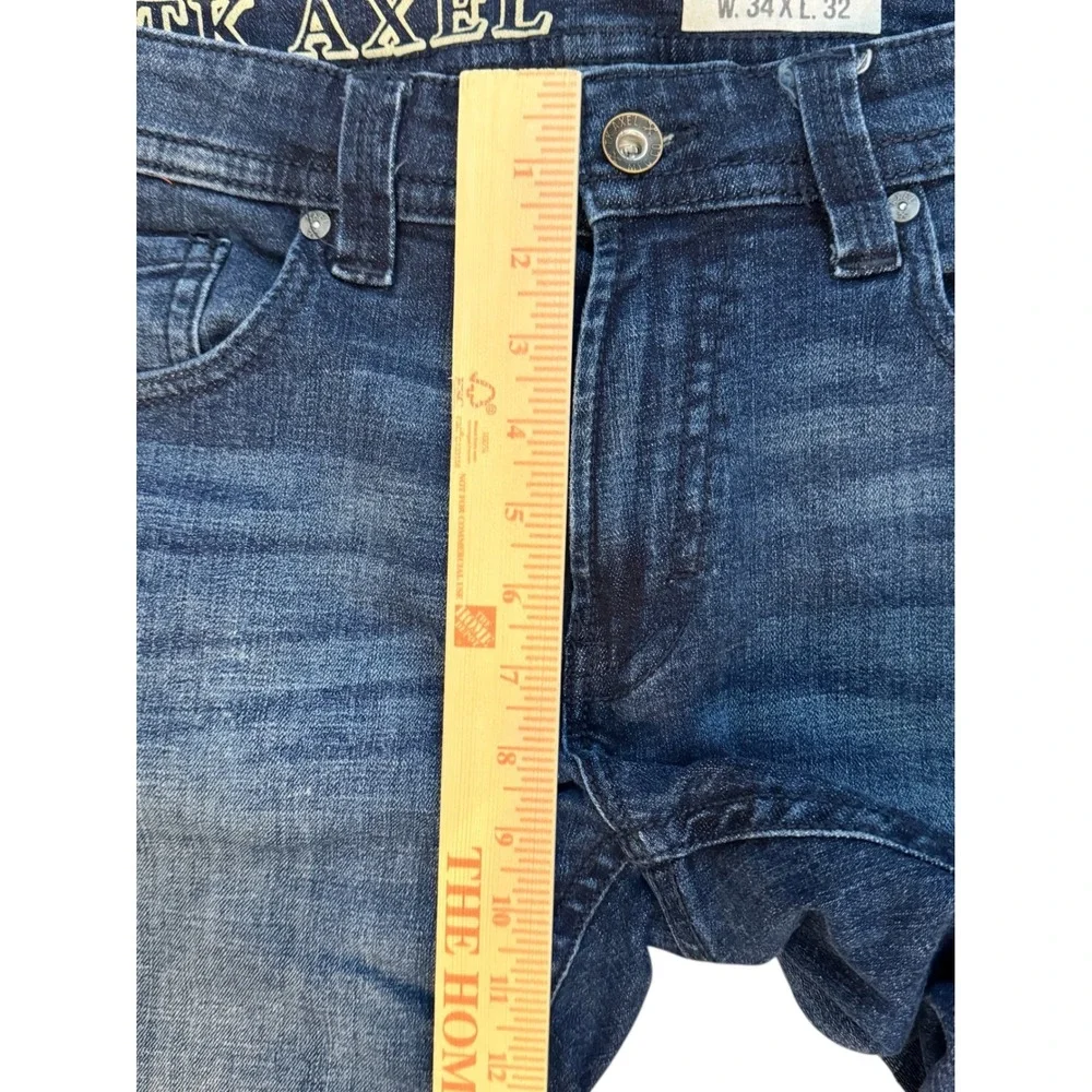 TK Axel‎ Men's Slim Boot Jeans Dark Wash W34 L32 Cotton Spandex Blend
